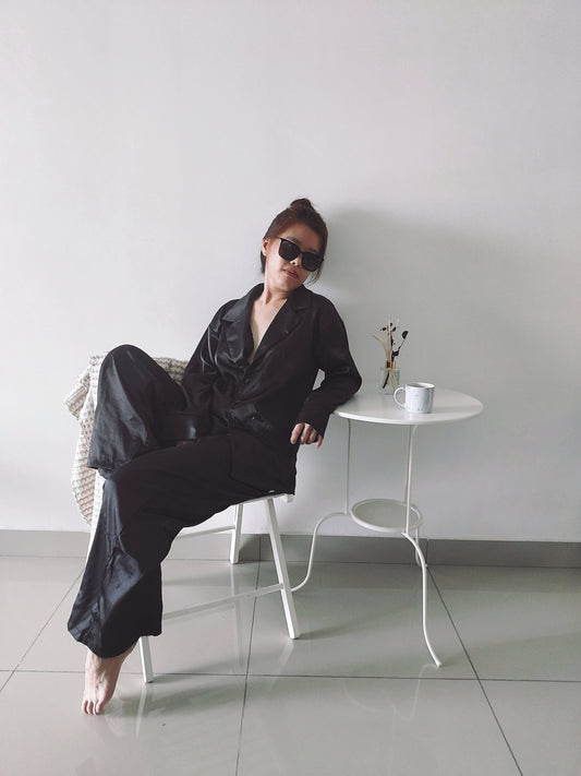 Modern Oversize Loungewear/Sleepwear <Black>